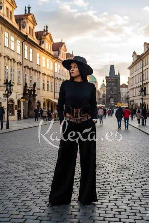 Calça estilo palazzo boho