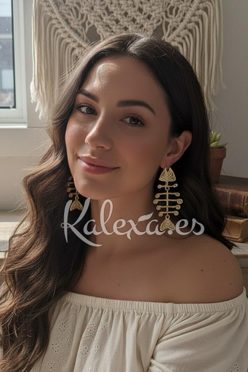 Boho fish skeleton earrings