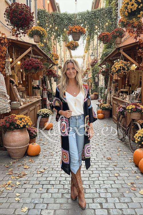 Veste Boho Crochet Lumière Sereine