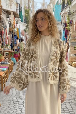 Chaqueta Boho Crochet Flor del Alba