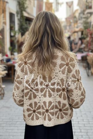 Jaqueta Boho Crochê Flor da Alvorada