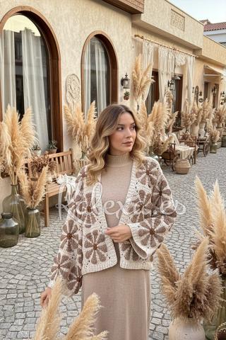 Veste Boho Crochet Fleur de l'Aube