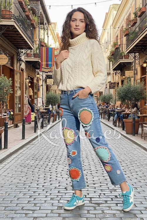 Jean Boho au Crochet