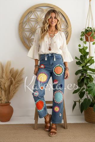 Boho Crochet Jeans
