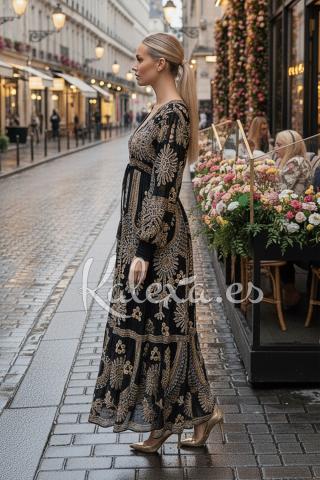 Boho Abendkleid "Nachtsonne"