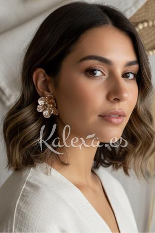 Boucles d'oreilles Boho Fleur nacrée