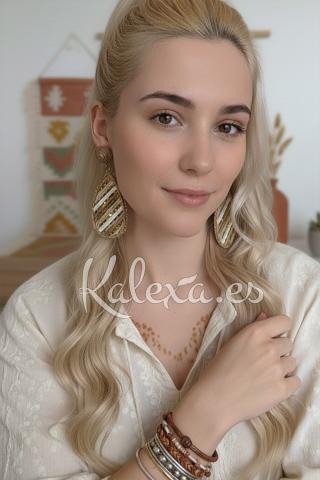 Boucles d'oreilles Boho en forme de goutte en papier