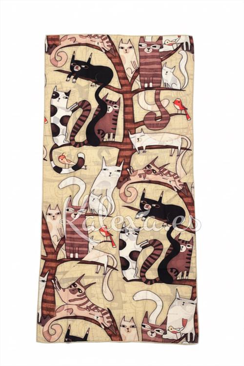 Pañuelo reversible Gatos en el árbol