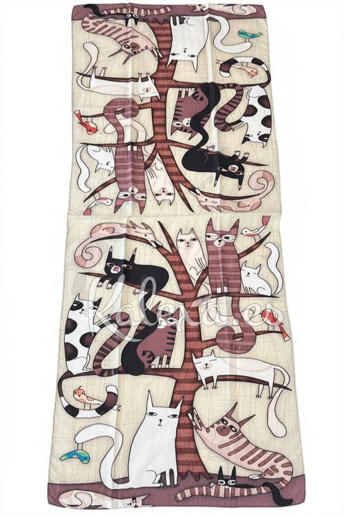 Pañuelo reversible Gatos en el árbol