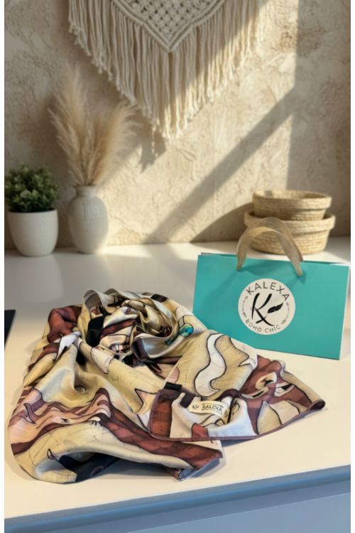 Pañuelo reversible Gatos en el árbol