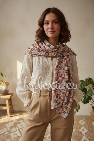 Foulard réversible "Édition Amoureux des Chats"