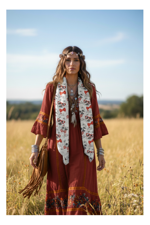 Boho-sjaal "Yorkie Love"