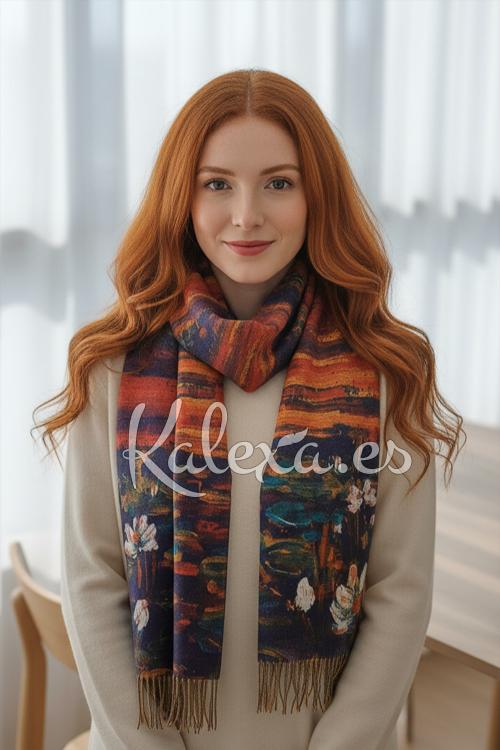 Boho zonnebloem sjaal en sleutelhanger