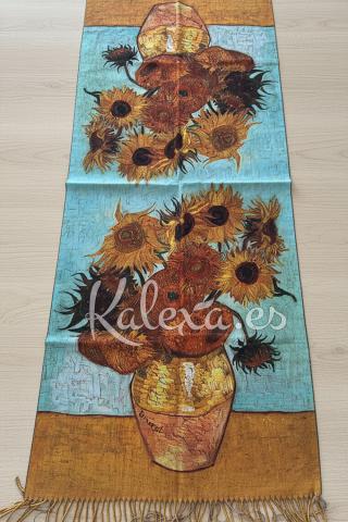 Lenço Boho Girassóis e chaveiro