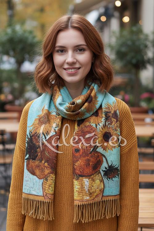 Boho Sunflower Scarf and Keychain