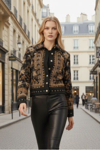 Boho Luxus Schwarze Jacke