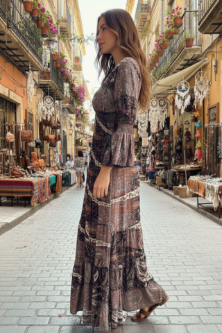 Vestido Boho Lua Rosa