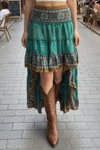Asymmetrische Boho Serena rok