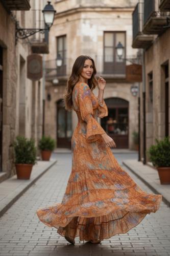 Abito Boho Arancione