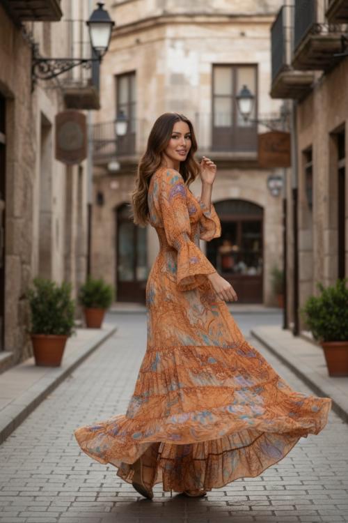 Abito Boho Arancione