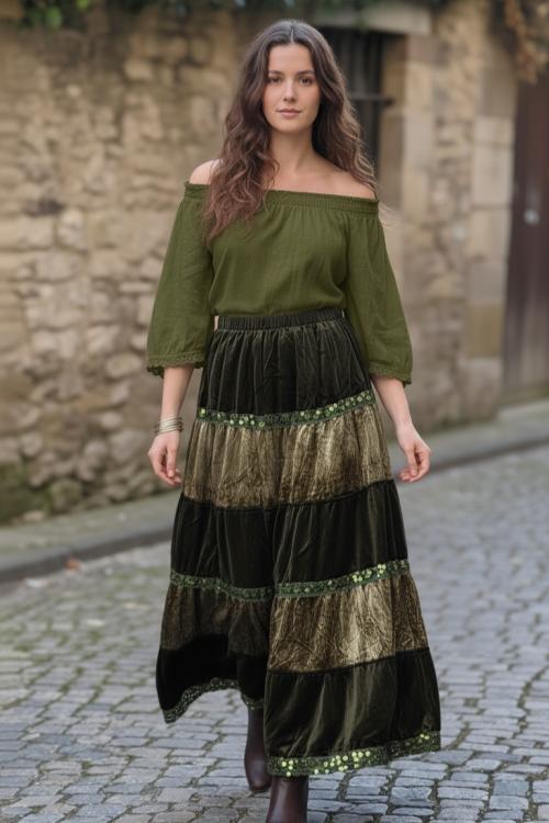 Jupe Boho Forêt Mystique