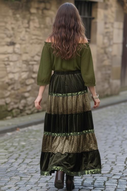 Saia Boho Floresta Mística