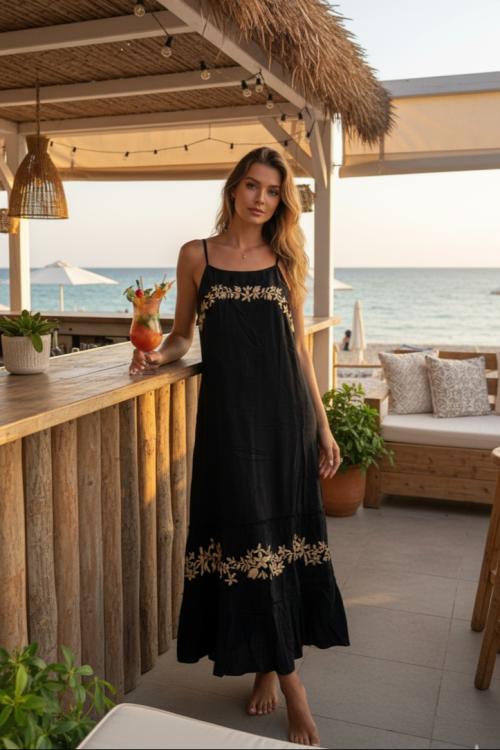 Boho-Kleid mit offenem Meer