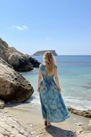 Robe Boho Brise Turquoise