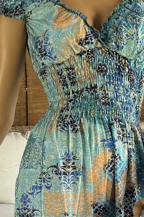 Robe Boho Brise Turquoise