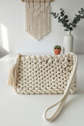 Bolso Boho Trenzado Arena