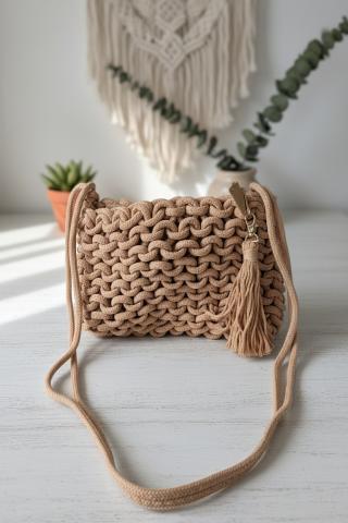 Bolso Boho Trenzado Arena