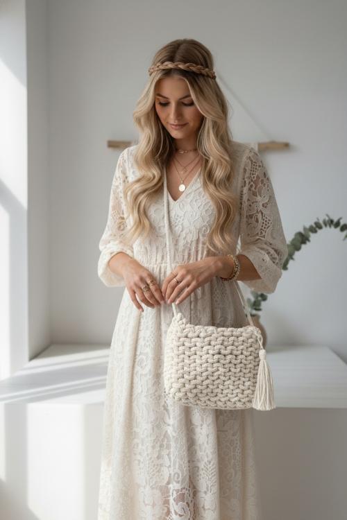 Bolso Boho Trenzado Arena