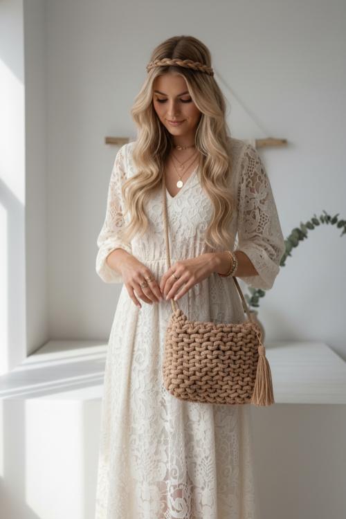 Bolso Boho Trenzado Arena