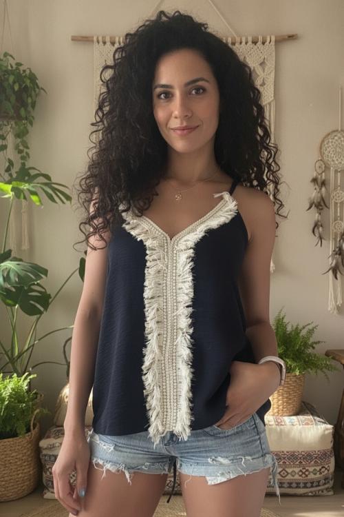 Top Boho con schiena scoperta