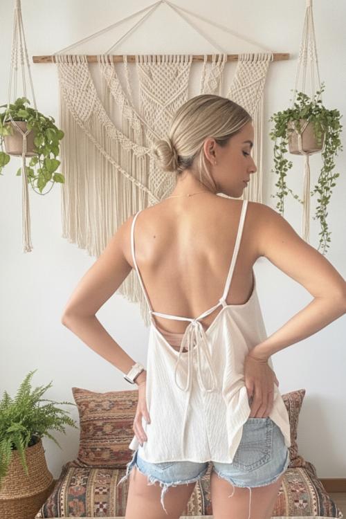 Top Boho de costas abertas