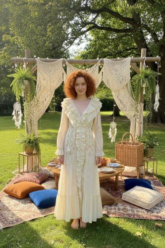 Vestido Boho Romántico Bordado