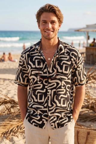 Camisa Boho Homem Nômade Dourada