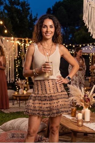 Gonna corta in tulle a pois stile boho
