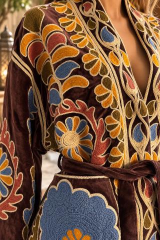 Chaqueta Bordada Boho Chocolat