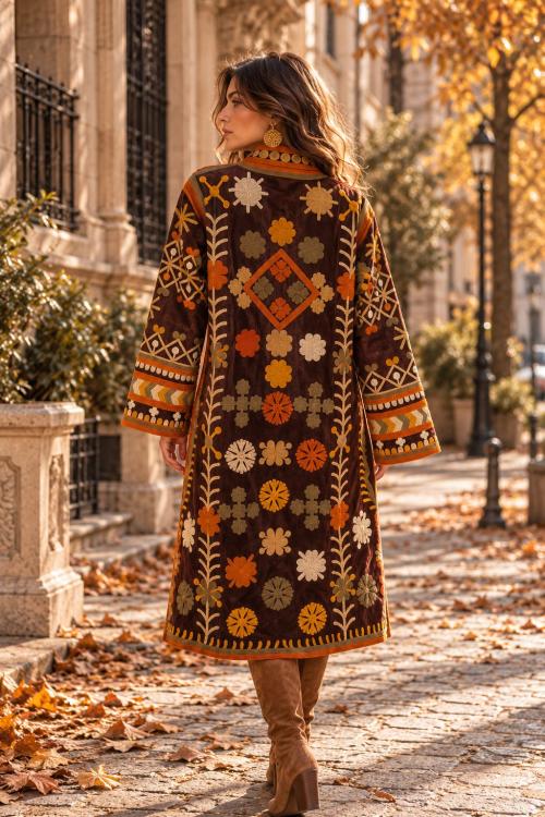 Chaqueta Boho bordada Mar de Otoño