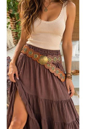Cinturón Boho de Piel con Medallones