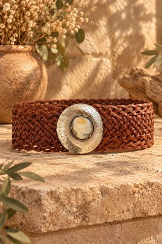 Cinturón Boho de Piel Trenzada