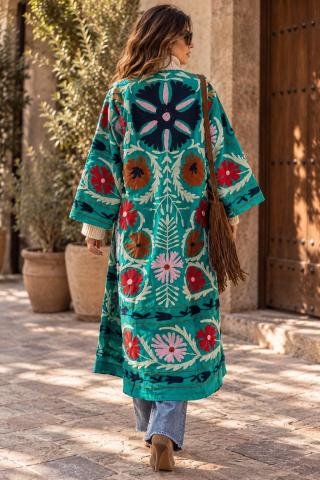 Boho Geborduurde Jas/Kimono