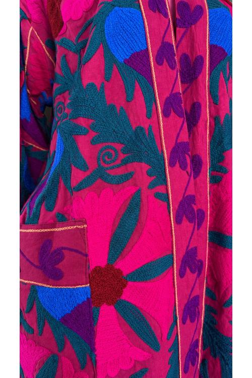Giacca Kimono Ricamata Colore