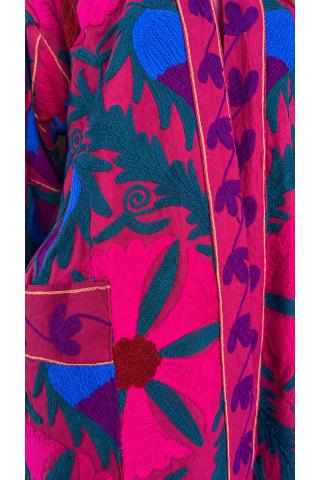 Jaqueta Kimono Bordado Colorido