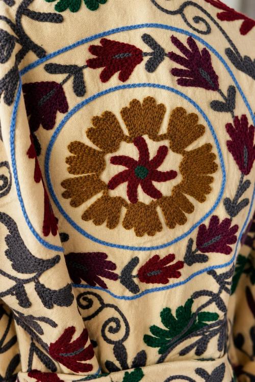 Veste Kimono Brodée Couleur