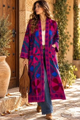 Embroidered Kimono Jacket Color