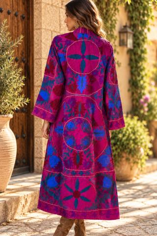 Chaqueta Kimono Bordado Color