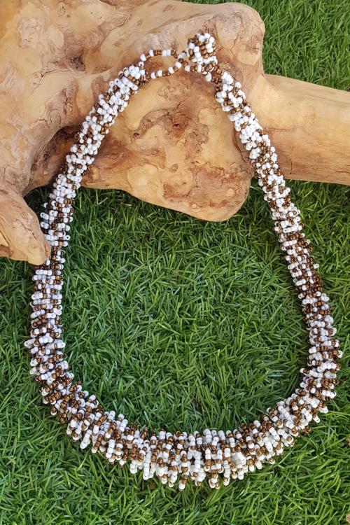 Collar Karlota Blanco y turquesa