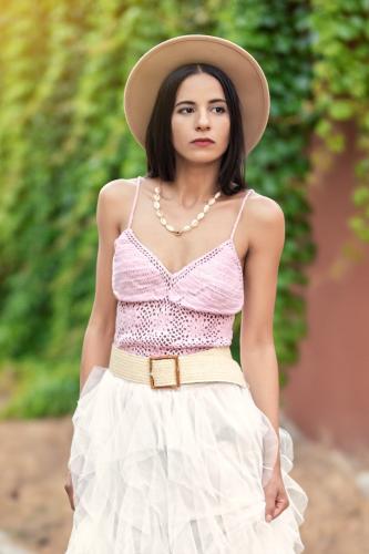 Top in maglia Pushpa